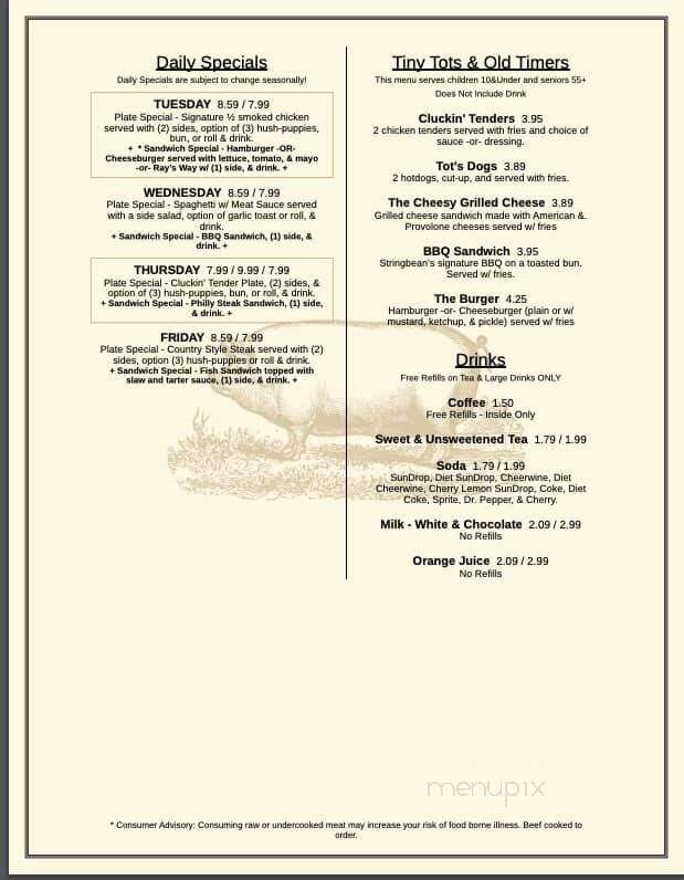 Stringbean's BBQ - China Grove, NC menu_pic