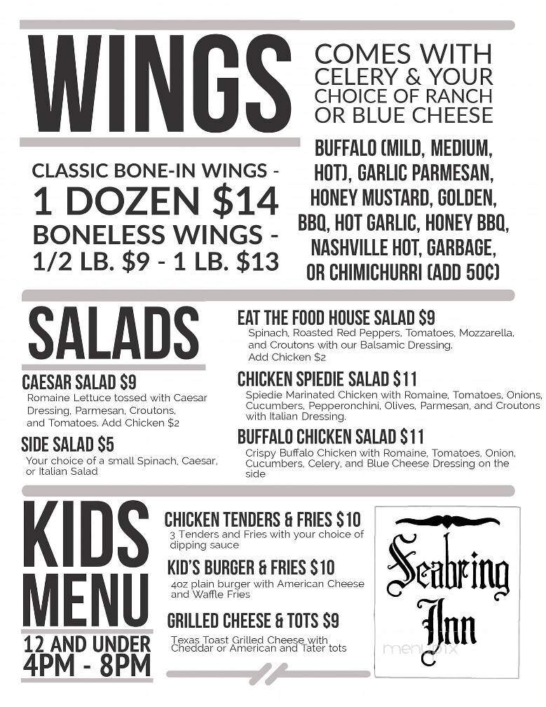 Seabring Inn - Newfield, NY menu_pic
