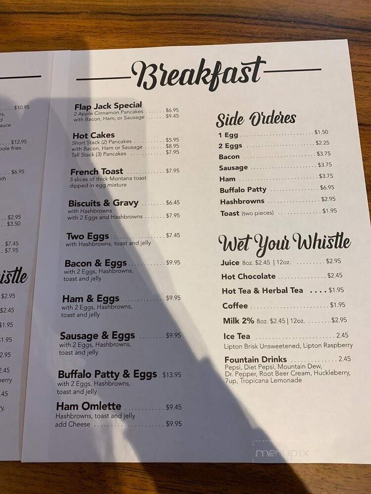 Old Town Cafe - West Yellowstone, MT menu_pic