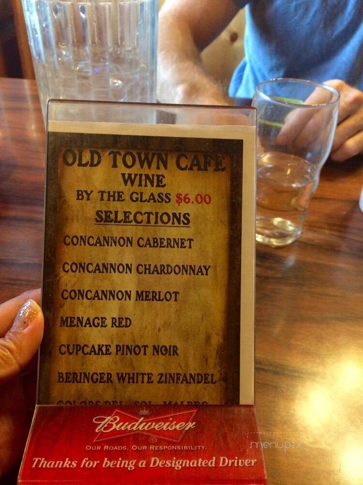 Old Town Cafe - West Yellowstone, MT menu_pic
