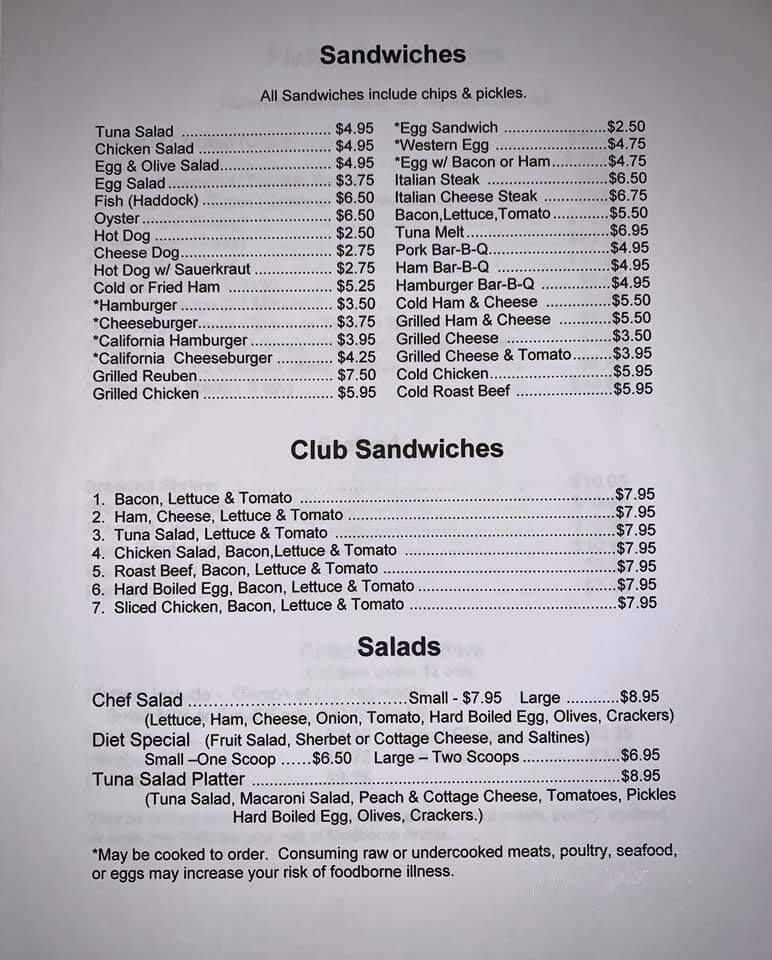 Schwalm's Cleona Restaurant - Cleona, PA menu_pic