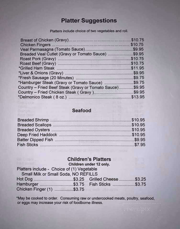 Schwalm's Cleona Restaurant - Cleona, PA menu_pic