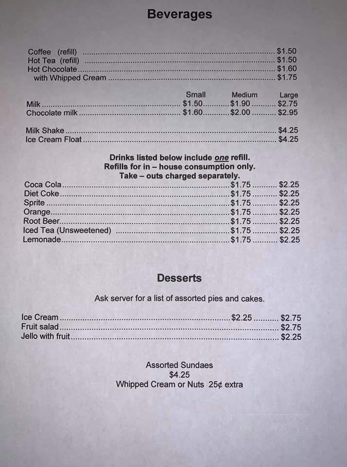 Schwalm's Cleona Restaurant - Cleona, PA menu_pic