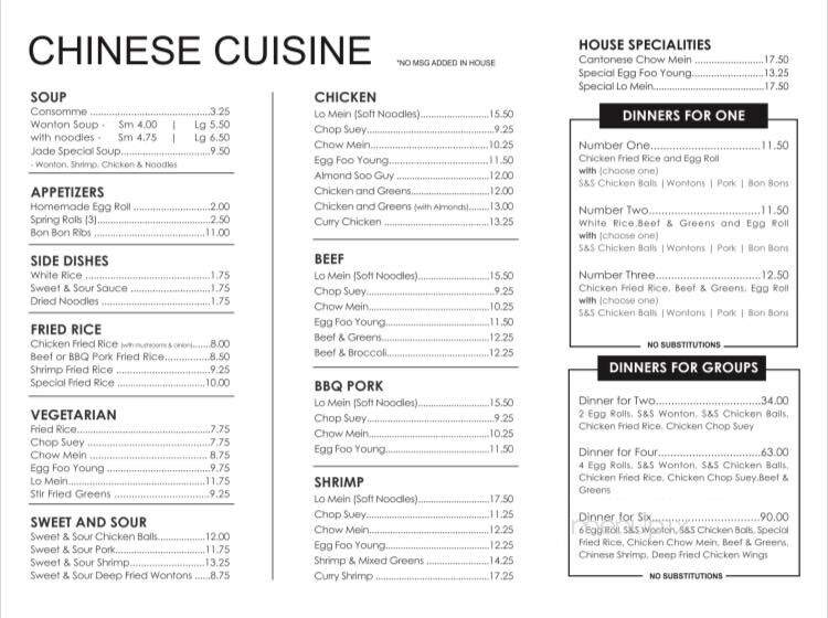 The Jade Restaurant - Red Lake, ON menu_pic