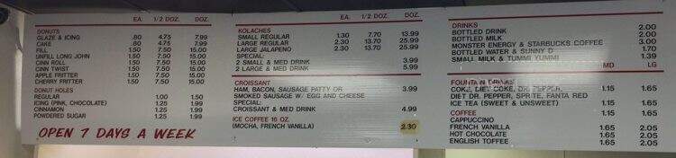 Rise N Shine Donuts - Amarillo, TX menu_pic