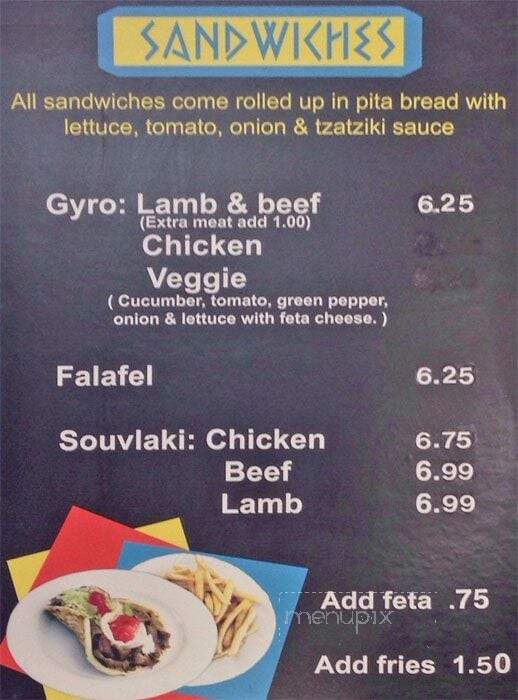 Santorini Greek Grill - Kirkland, WA menu_pic
