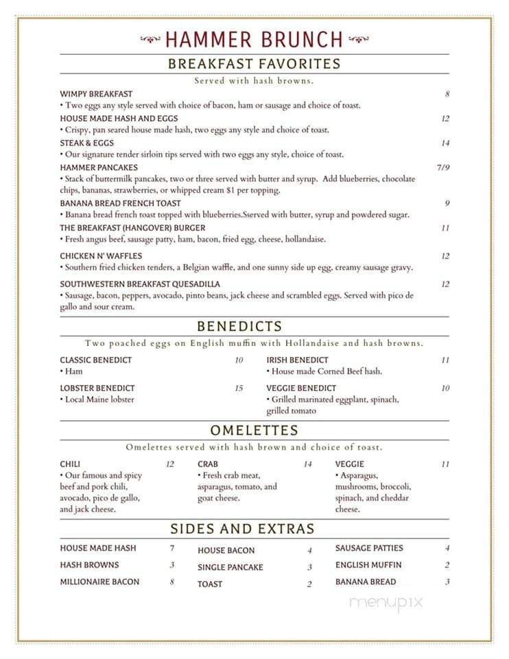 The Hammer Pub and Grille - Portsmouth, NH menu_pic