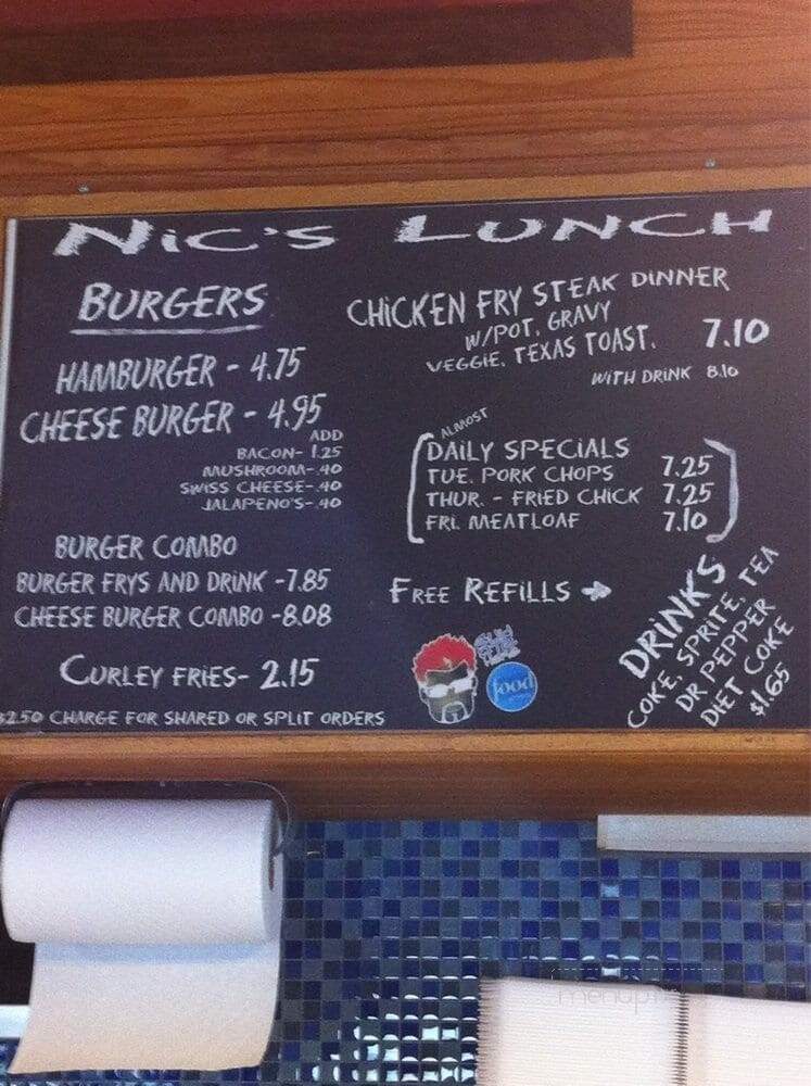 Nic's Grill - Oklahoma City, OK menu_pic