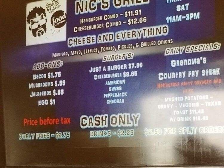 Nic's Grill - Oklahoma City, OK menu_pic