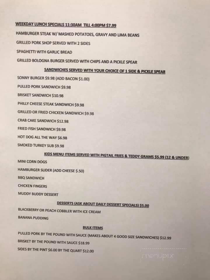 Long Mountain Grill - Rustburg, VA menu_pic
