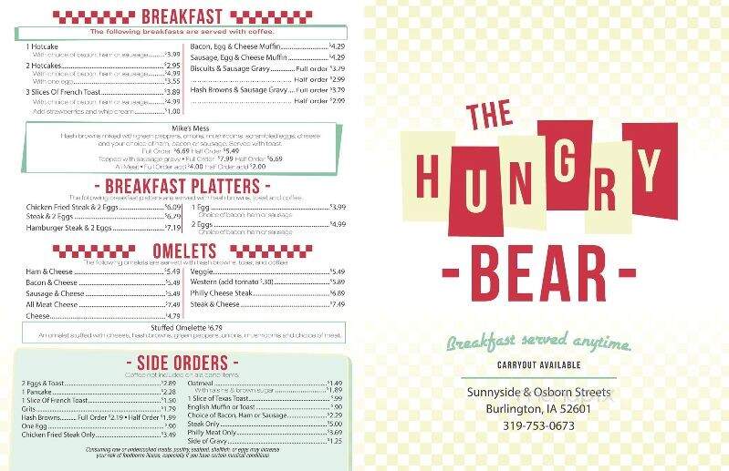Hungry Bear - Burlington, IA menu_pic