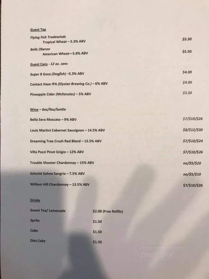 Sophisticated Hound Brewing - Princeton, WV menu_pic