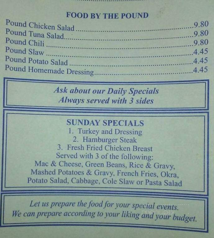 Palmetto Restaurant - Inman, SC menu_pic