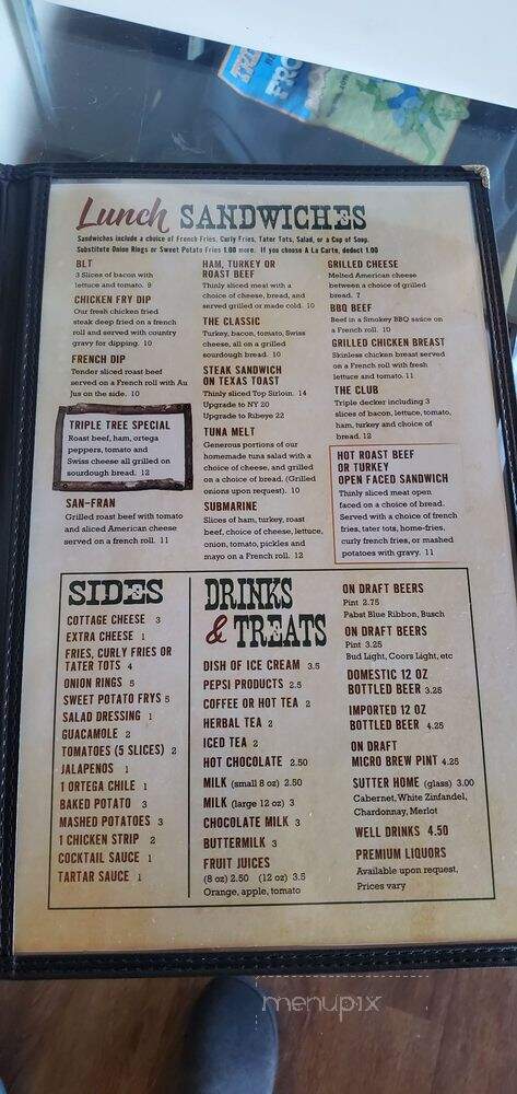 Triple Tree Restaurant - Central Point, OR menu_pic