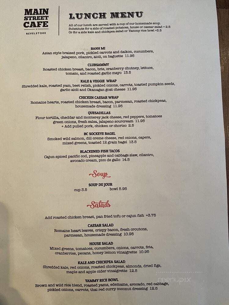 Main Street Cafe - Revelstoke, BC menu_pic