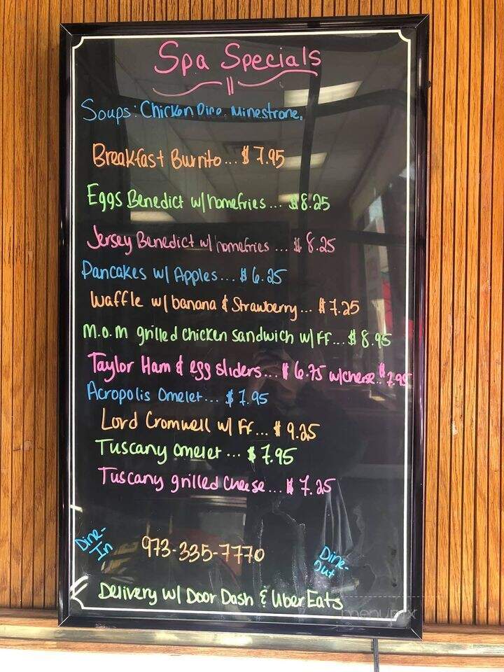 Spa Restaurant - Lake Hiawatha, NJ menu_pic