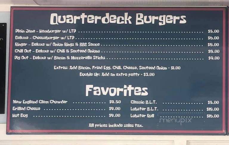 Quarterdeck Restaurant - Edgartown, MA menu_pic