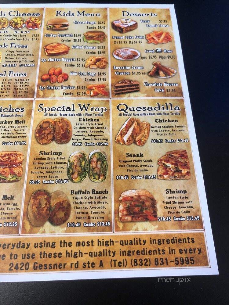 JLB Eatery - Houston, TX menu_pic