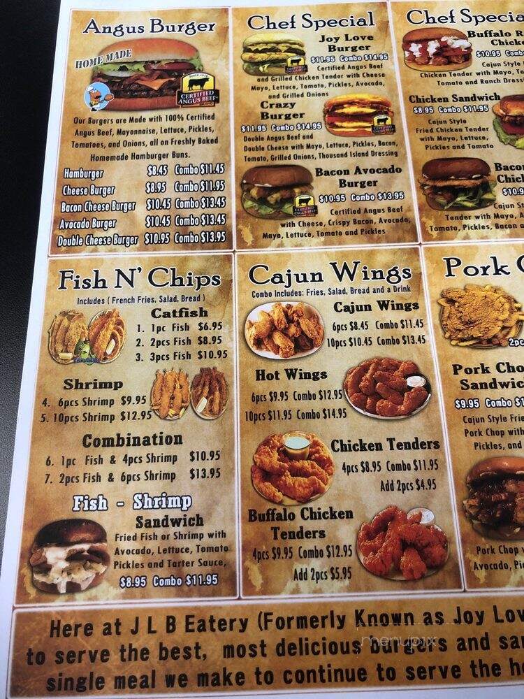 JLB Eatery - Houston, TX menu_pic