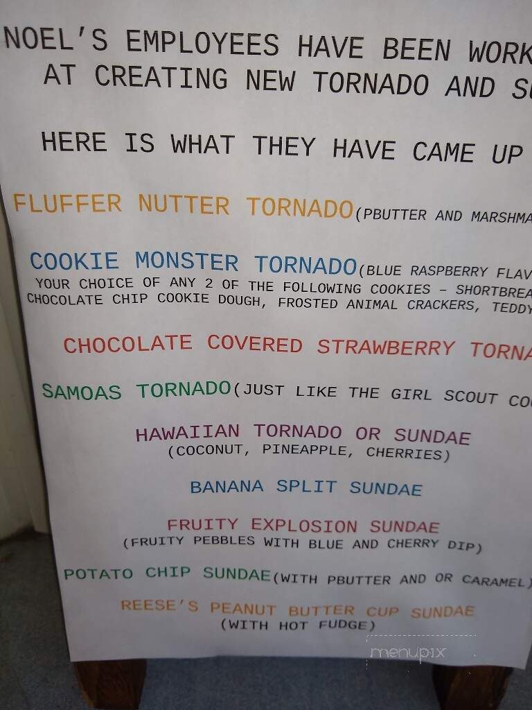 Noel's Drive-In - Fallentimber, PA menu_pic