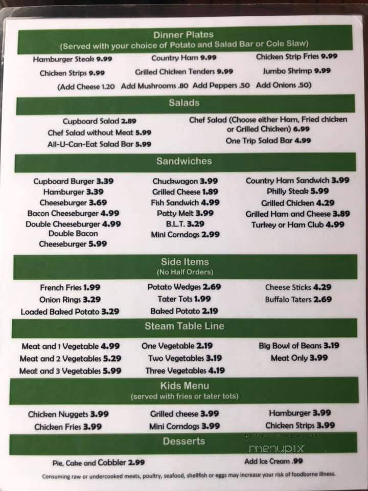 Cathy's Country Cupboard - Westmoreland, TN menu_pic