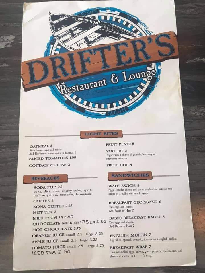 Drifter's Restaurant and Lounge - Saint Clair, MI menu_pic