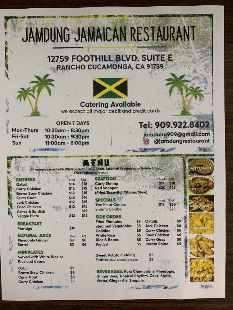 Jamdung Jamaican Restaurant - Rancho Cucamonga, CA menu_pic