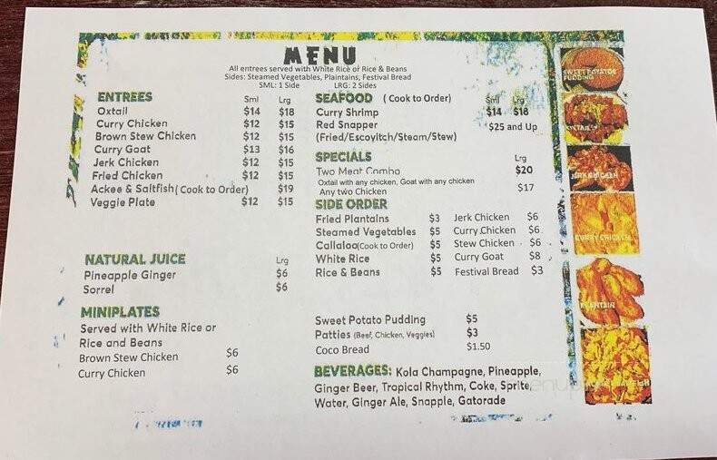 Jamdung Jamaican Restaurant - Rancho Cucamonga, CA menu_pic