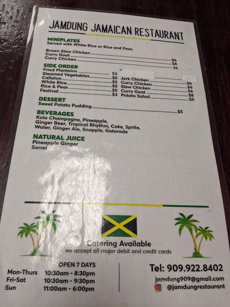 Jamdung Jamaican Restaurant - Rancho Cucamonga, CA menu_pic