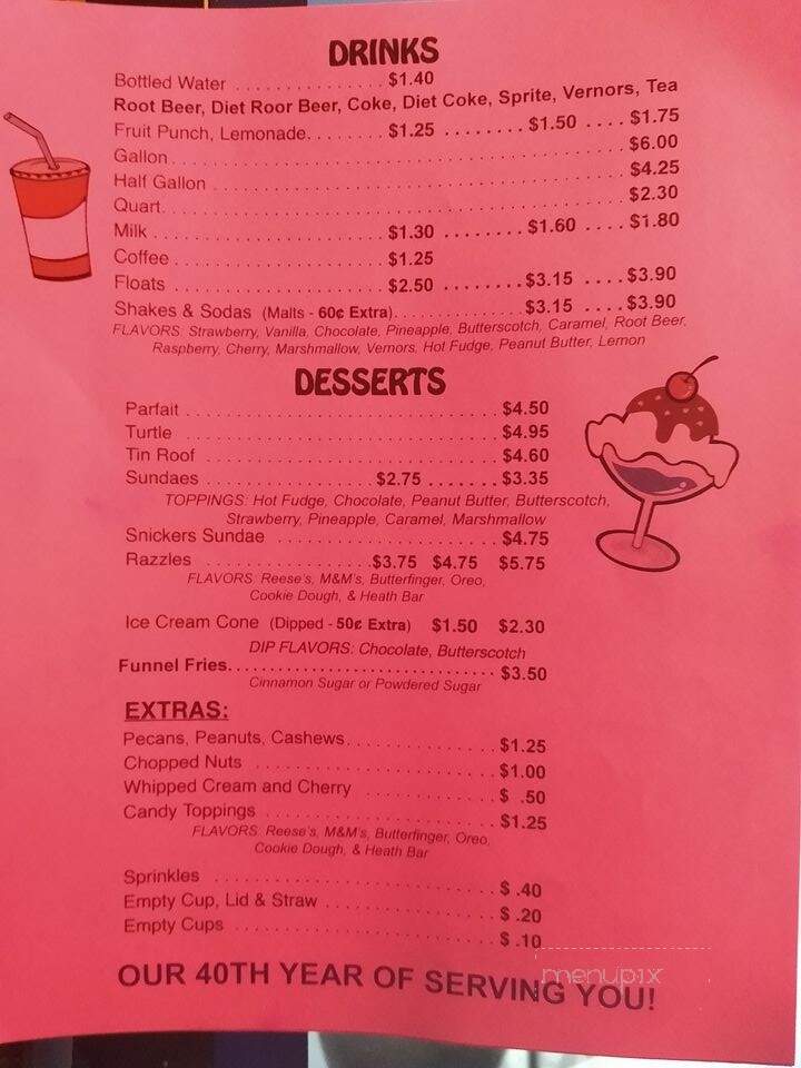 Coney Hut Drive Inn - Jonesville, MI menu_pic