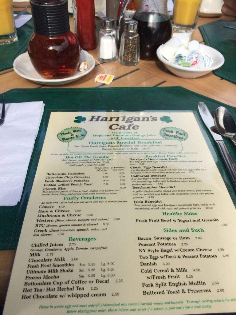 Harrigan's Cafe - Wellfleet, MA menu_pic