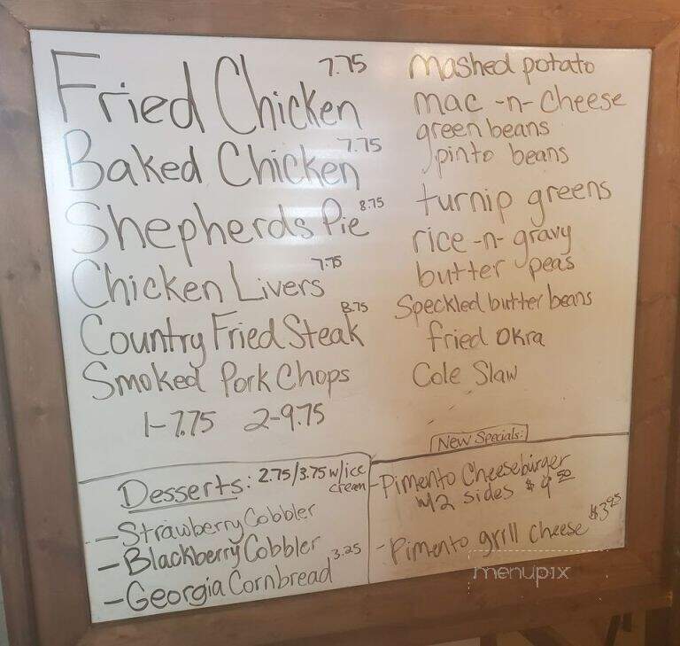 Mountain View Restaurant - Walhalla, SC menu_pic