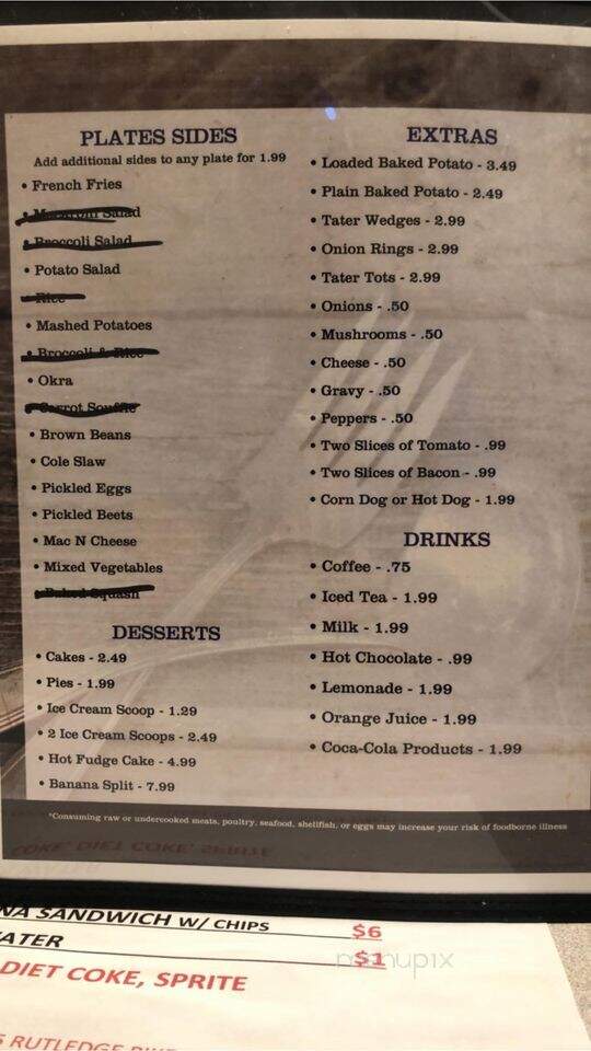 Down Home Restaurant - Rutledge, TN menu_pic