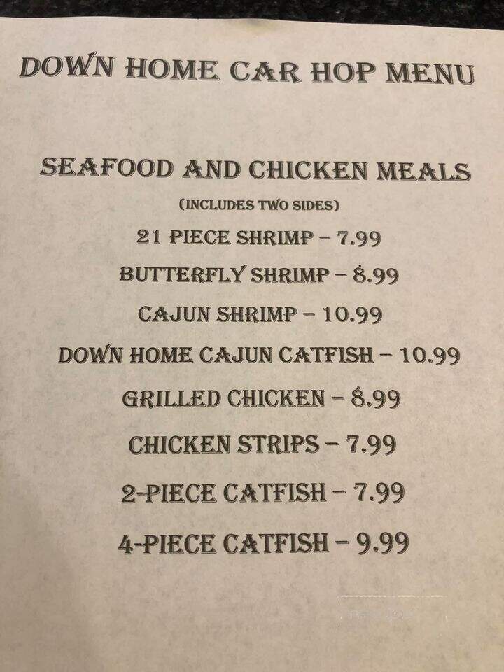Down Home Restaurant - Rutledge, TN menu_pic