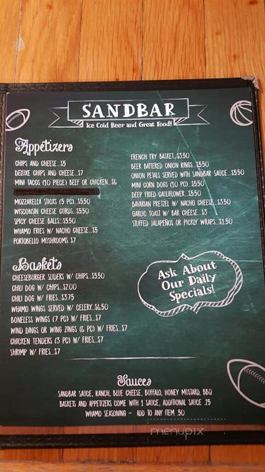 Sand-Bar - Muskegon, MI menu_pic