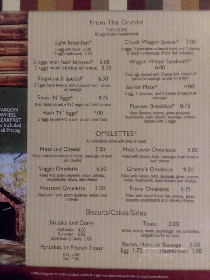 Wagonwheel Bar & Grill - Bancroft, WI menu_pic
