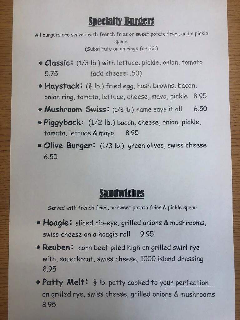 B's Family Restaurant - Au Gres, MI menu_pic