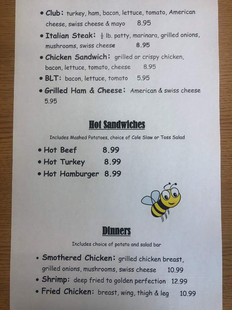 B's Family Restaurant - Au Gres, MI menu_pic