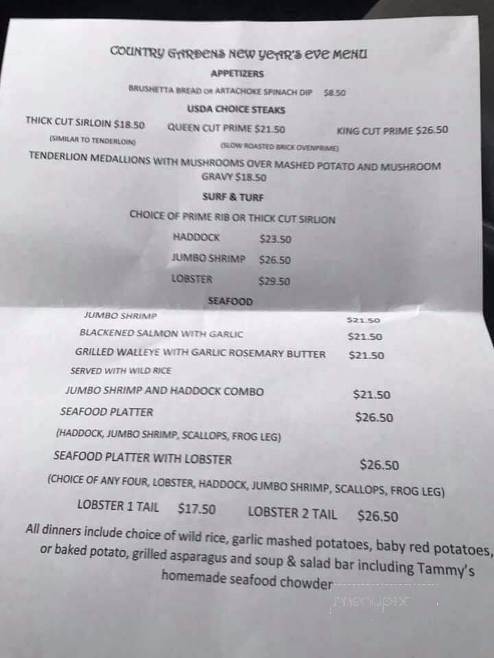 Country Gardens Motel & Lounge - Soldiers Grove, WI menu_pic