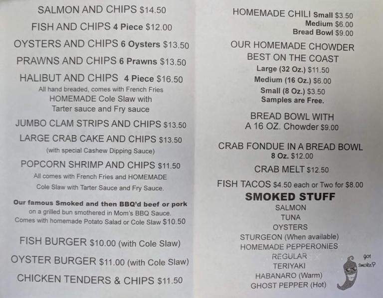 Old Oregon Smokehouse - Tillamook, OR menu_pic