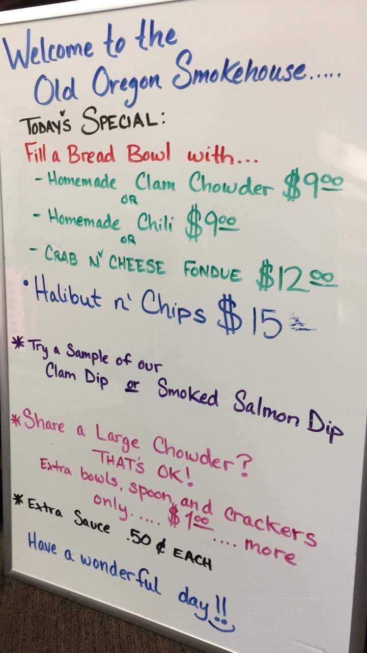 Old Oregon Smokehouse - Tillamook, OR menu_pic