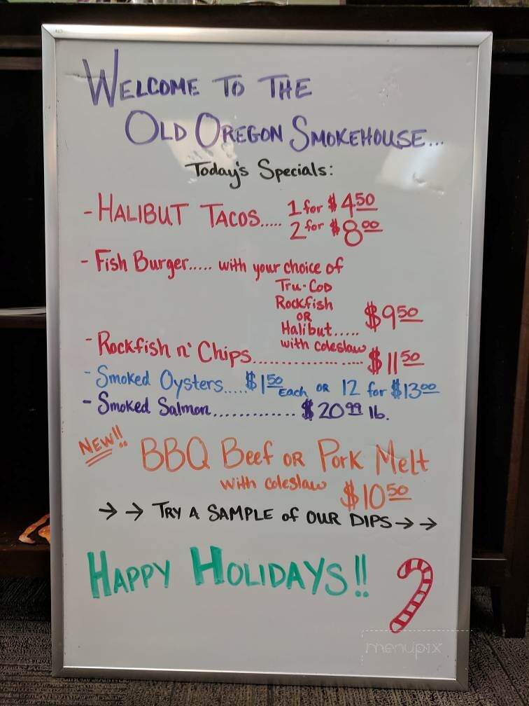 Old Oregon Smokehouse - Tillamook, OR menu_pic