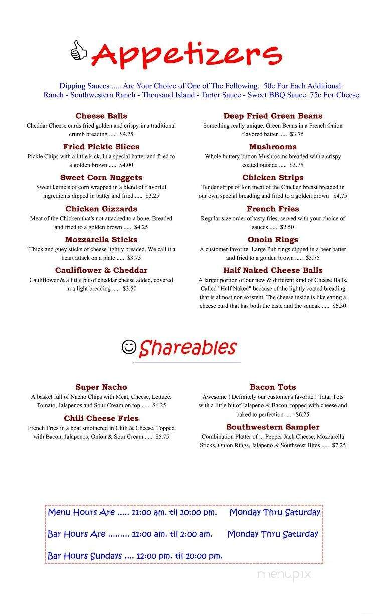 Rumours Sports Bar & Grill - Marshalltown, IA menu_pic
