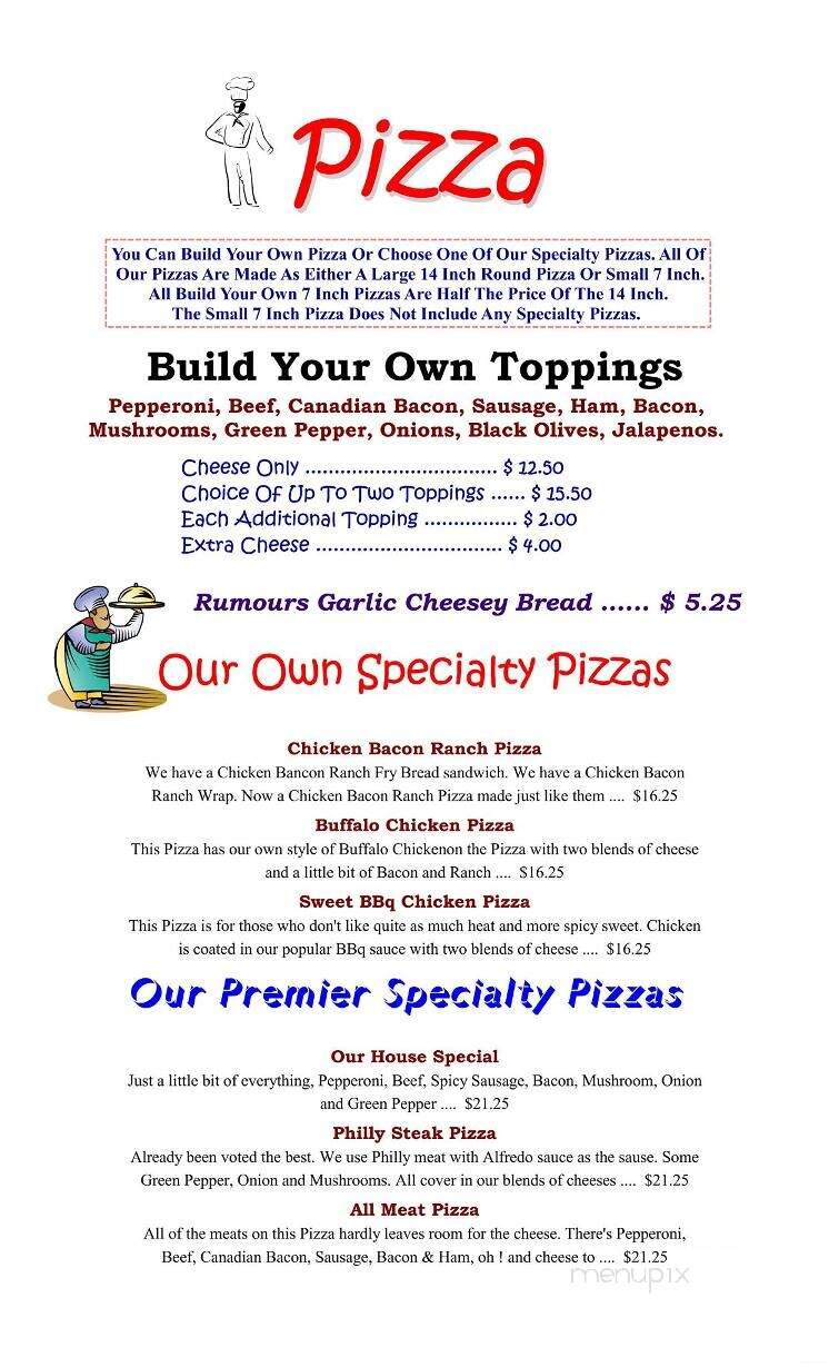Rumours Sports Bar & Grill - Marshalltown, IA menu_pic