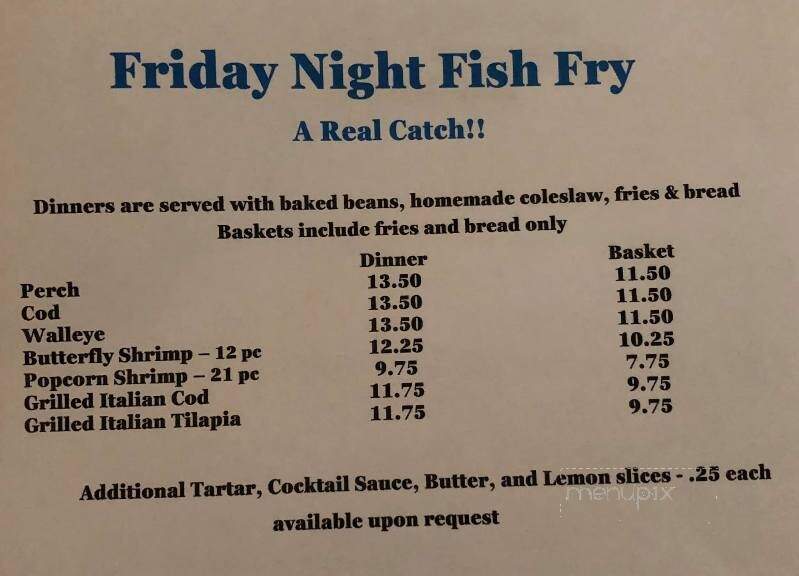 Thirsty Whale - Norway, MI menu_pic
