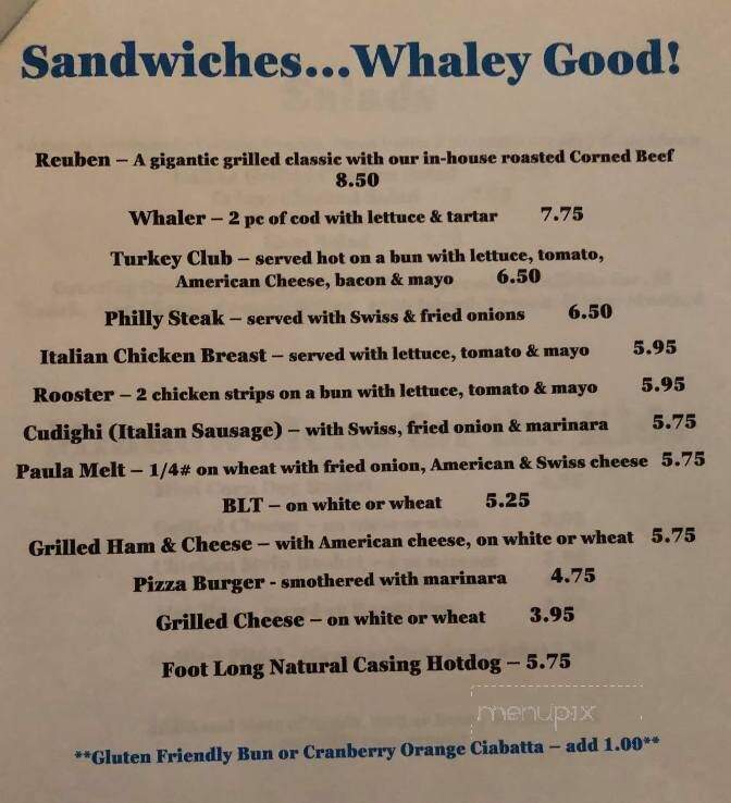 Thirsty Whale - Norway, MI menu_pic