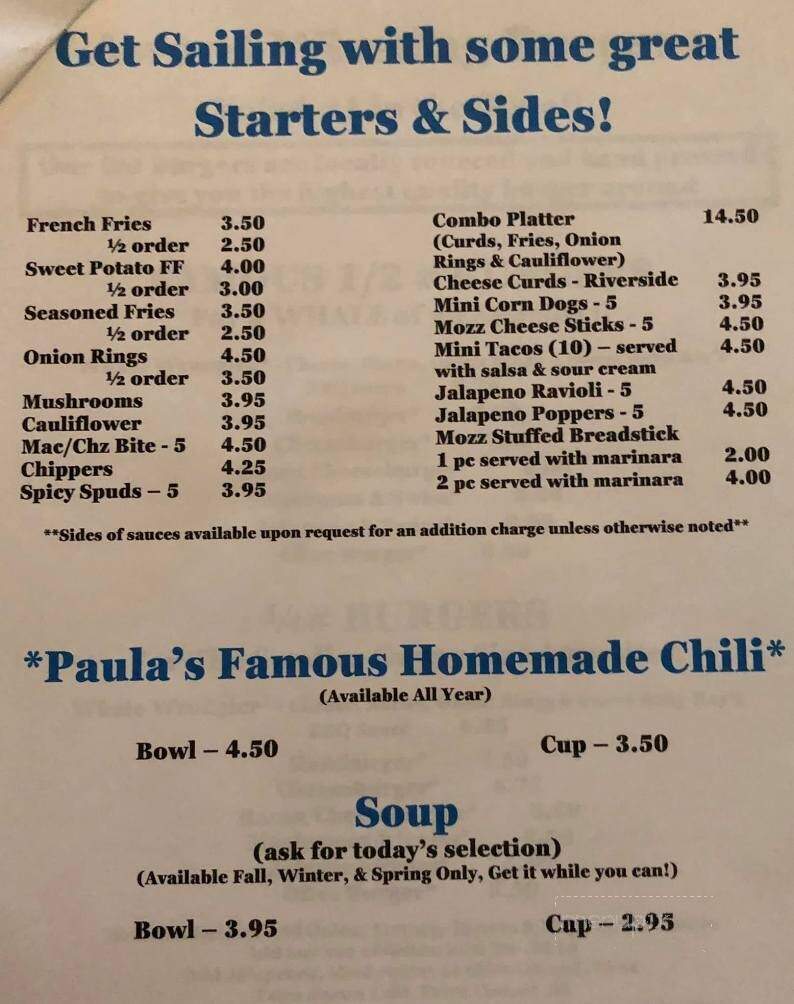 Thirsty Whale - Norway, MI menu_pic