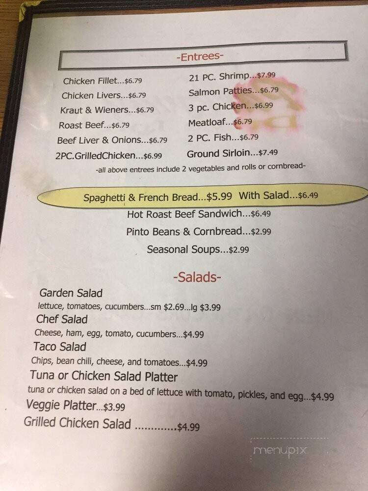 Parkway Drive In - Logan, WV menu_pic