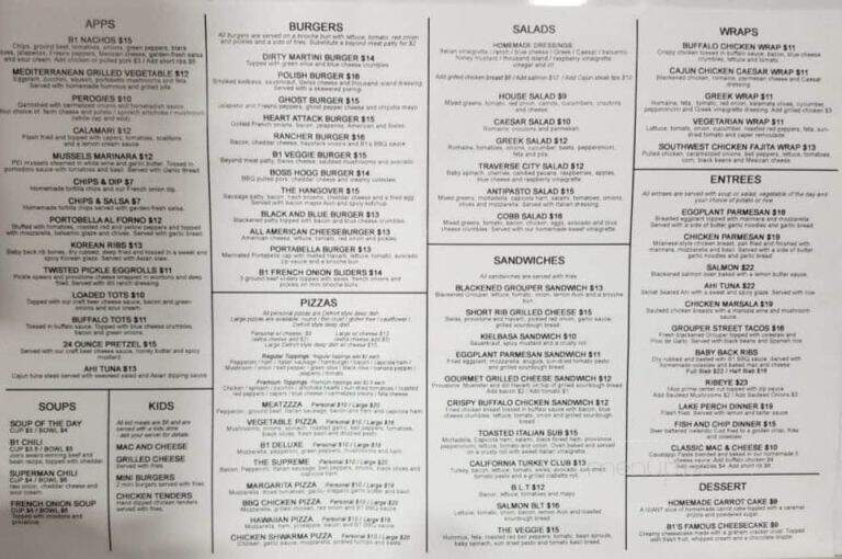 Joe's B1 Tavern - Keego Harbor, MI menu_pic