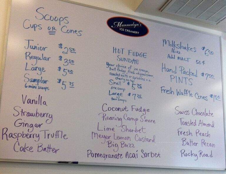 Munnerlyn's Ice Creamery - Pine Grove, CA menu_pic
